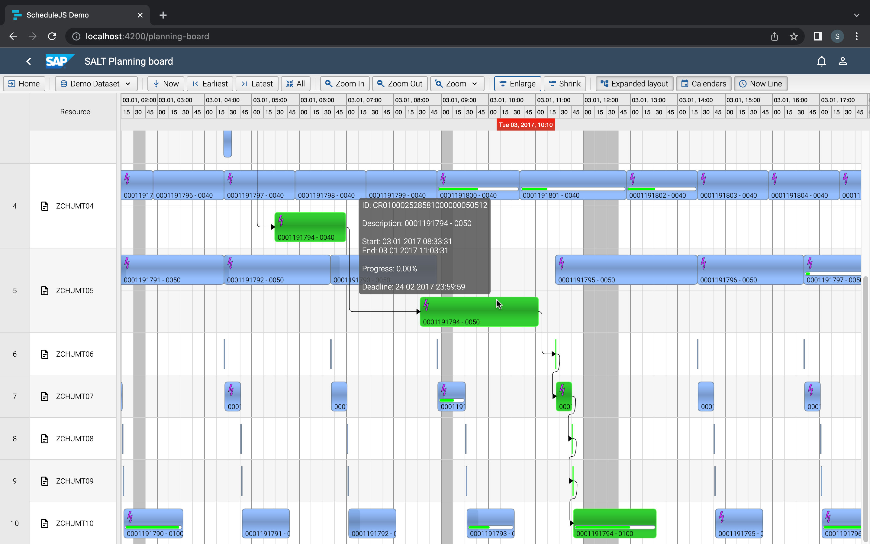 JS Gantt charts Screenshot