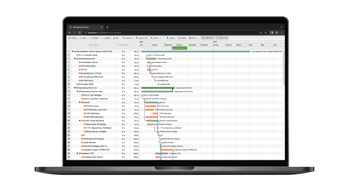 example of Gantt framework demo