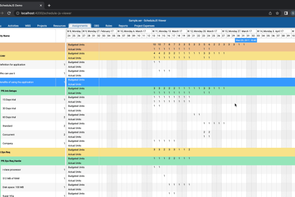 Schedulejs viewer gantt