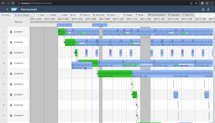 Js Gantt planning board