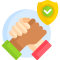 Collaboration and trust icon representing teamwork and security in scheduling tools.